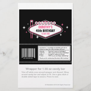 Flyer Wrapper de Candy Rosa de Las Vegas