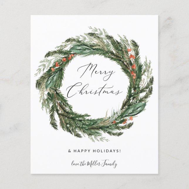 Flyer Wreath del presupuesto - Feliz Navidad (Frente)