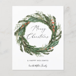 Flyer Wreath del presupuesto - Feliz Navidad