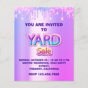 Flyer Yard Sale Garage Sale Purpurina Dris Pinky