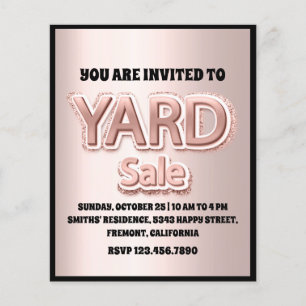 Flyer Yard Sale Rosa Rubor Powder Purpurina