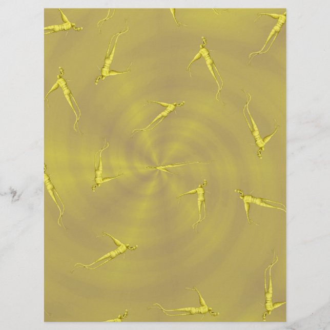 Flyer Yellow Ginseng Man Bulk Scrapbook Paper Pages (Frente)