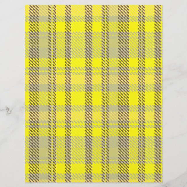Flyer Yellow Plaid Bulk Scrapbook Paper Pages (Frente)