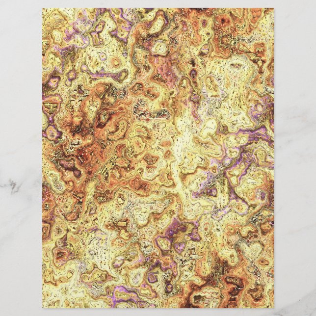 Flyer Yellow Swirly Marble Bulk Scrapbook Paper Pages (Frente)