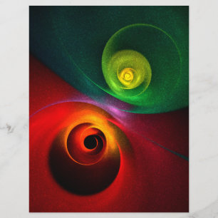 Flyer Yin Verde Rojo Yang Patrón de arte abstracto moder