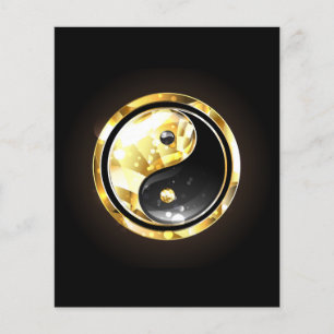 Flyer Yin Yang dorado en negro