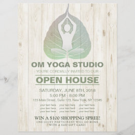 Flyer YOGA Estudio Casa Abierta Postura de Meditación Ho