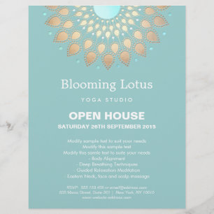 Flyer Yoga Gold Lotus Mandala