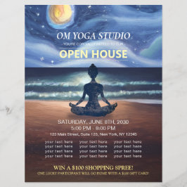 Flyer Yoga Meditación Moonlight Ocean Beach Open House