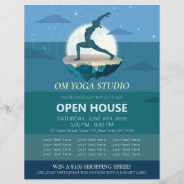 Flyer Yoga Meditation Pose Moon Flying Island Open House