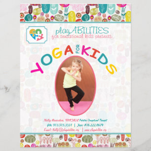 Flyer Yoga Para Flores Coloridas