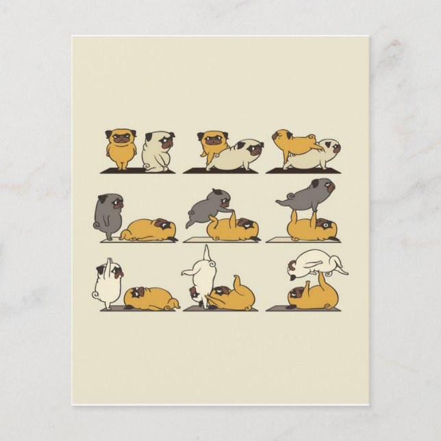 Flyer Yoga Poses de Bulldog francés | Amantes del yoga p (Frente)