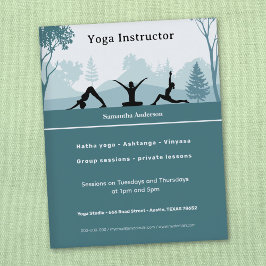 Flyer Yoga Poses y Paisaje - Instructor de Yoga