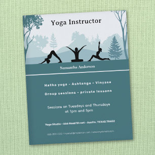 Flyer Yoga Poses y Paisaje - Instructor de Yoga