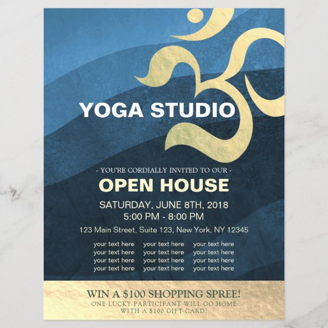 Flyer Yoga Studio Instructor de Meditación Om Open House (Frente)