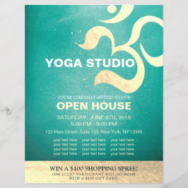 Flyer Yoga Studio Meditation Instructor Om Open House