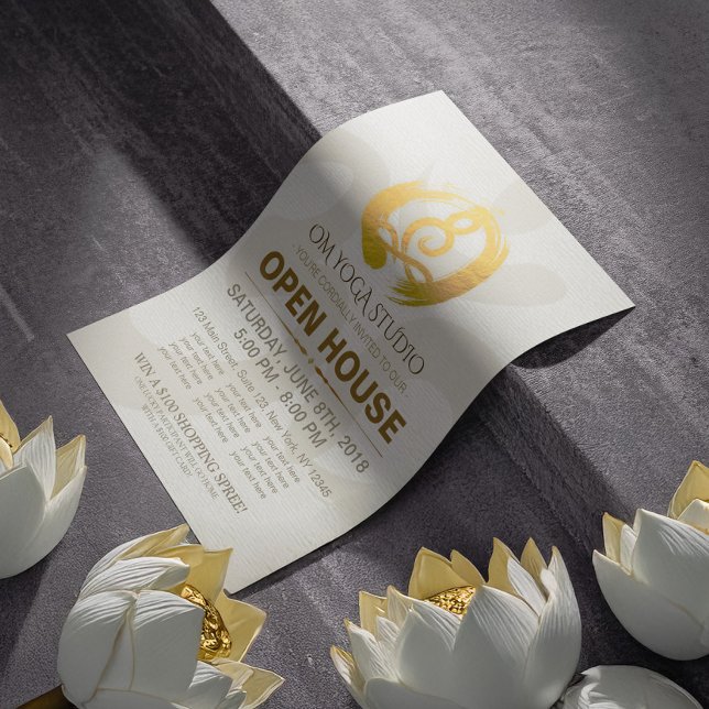 Flyer YOGA Studio Open House Meditation Posture Zen Rótu (Subido por el creador)