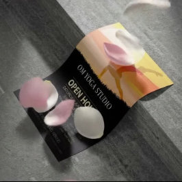 Flyer YOGA Studio Open House Sunset Moon Saludo Pose