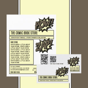 Flyer Zap & Pow - Tienda de historietas/coleccionista
