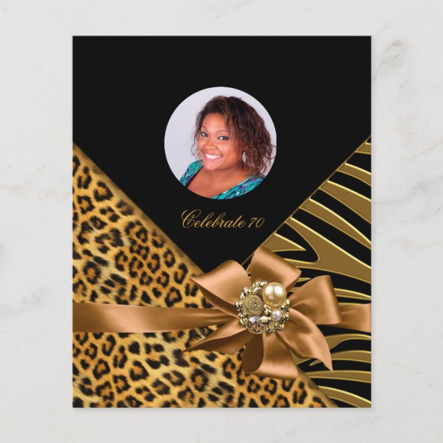 Flyer Zebra Leopardo Gold Black (Frente)