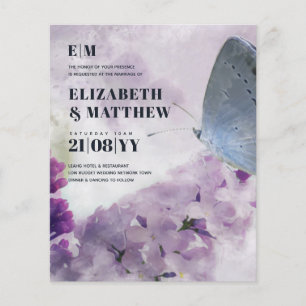 FLYERS Lilac Butterfly, Boda de presupuesto más ba