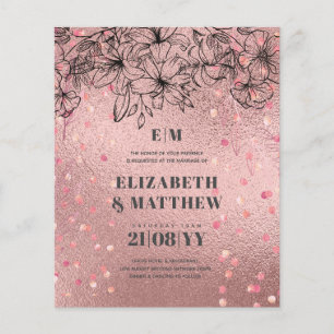 FLYERS Rosegold Flowers, Boda de presupuesto más b