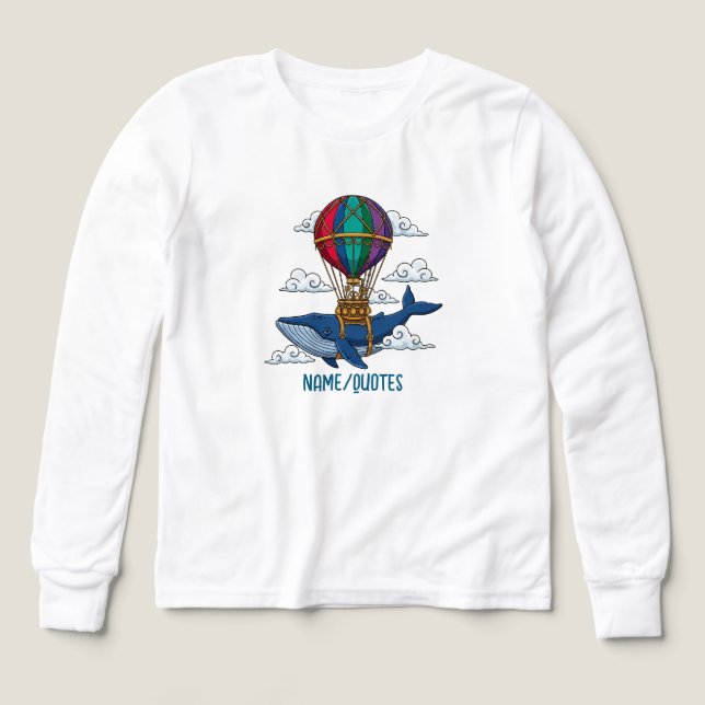 Flying Blue Whale with Hot Air Balloon (Diseño frontal)