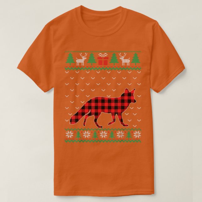 Fo Red Plaid Ugly Christmas Sweater Matching Pajam (Diseño del anverso)