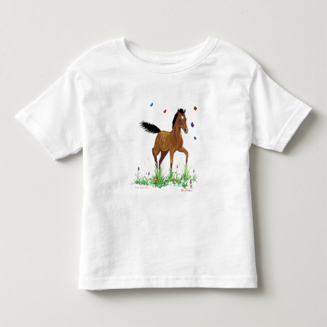 Foal and Butterflies Camiseta para niños (Anverso)