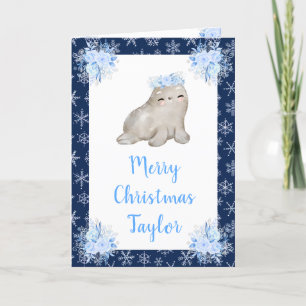 Foca Ártica de Invierno Feliz Navidad