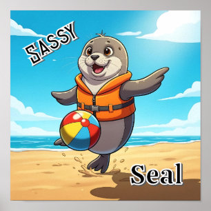 Foca Sassy Arte de Guardería Infantil de Dibujos