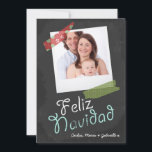 Foco Feliz Navidad Y Cinta Colorida<br><div class="desc">Feliz Navidad - Tarjetas planas con temática española. Cartón y marco fotográfico con detalles de cinta falsos. X-Mas / tarjetas planas de vacaciones para que puedas personalizar con tu propia foto y texto de Ricaso</div>