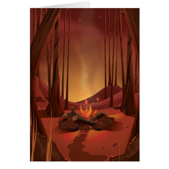 Fogata en el bosque. (Frente)