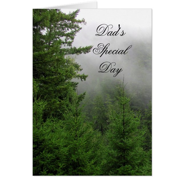 Foggy Forest Customizable (Dad's Special Day) Card (Frente)