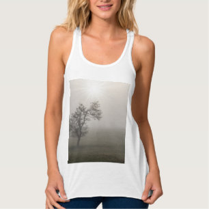 Foggy Starburst Tree Landscape Tank Top