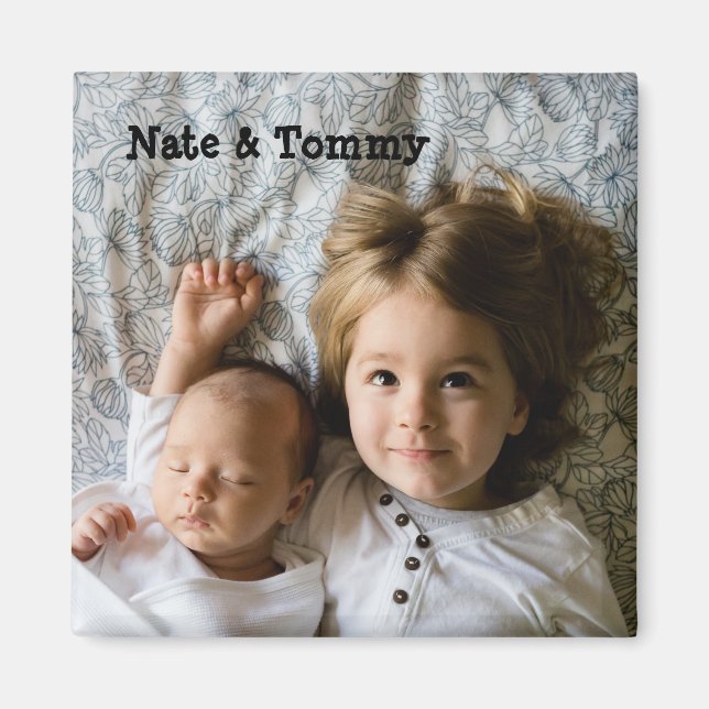 Fogón fotográfico familiar personalizado imán (Frente)