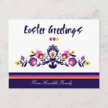 💜Folclore de Pascua Púrpura, Tarjeta Postal de Te