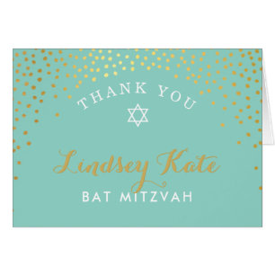 FOLDED GRACIAS AL murciélago mitzvah oro confetti