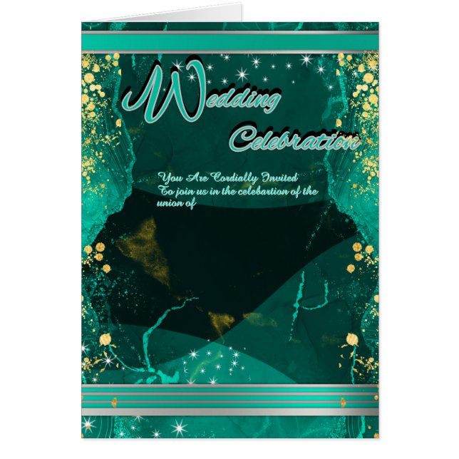 Folded Green & Gold Marble Card (Frente)