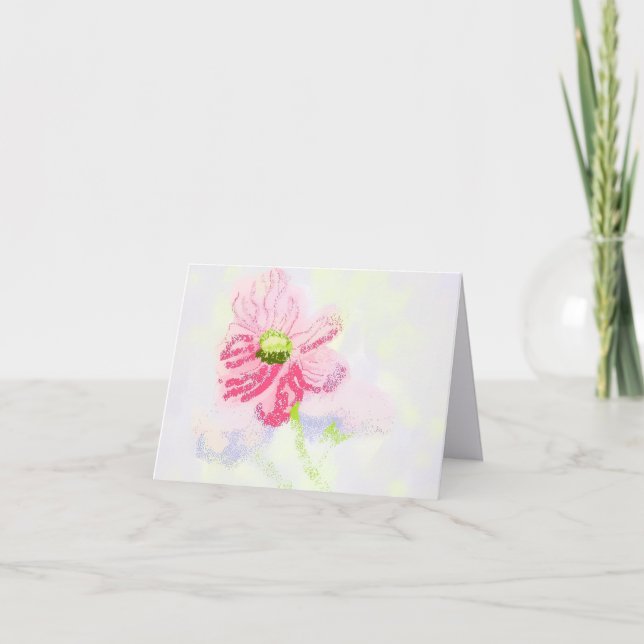 Folded Note Card : October Birth Flower Cosmo . (Anverso)