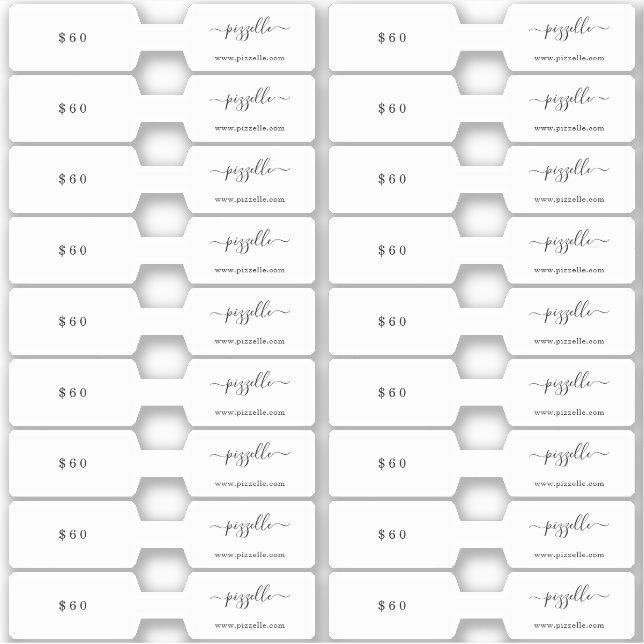 Foldover de la etiqueta de precio de joyería (Anverso)