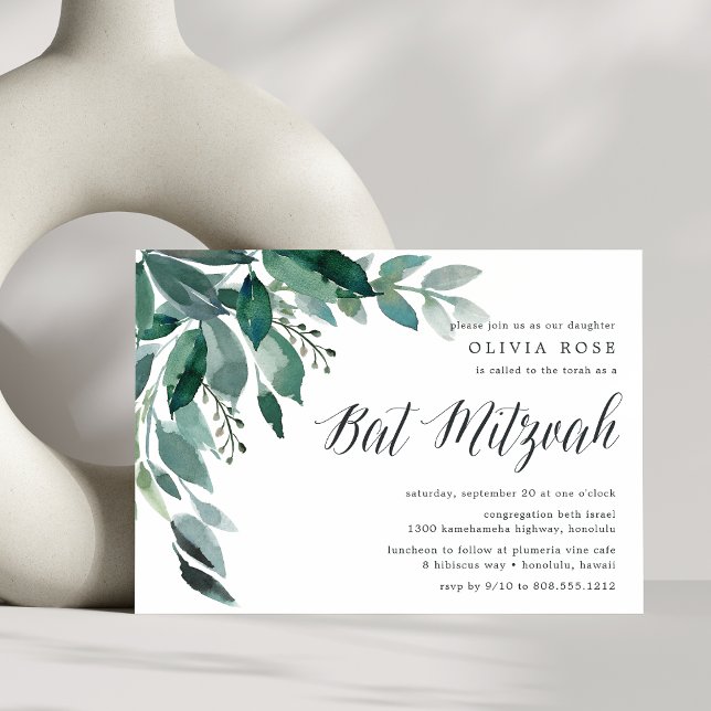 Foliage Abundante | Invitación a Bat Mitzvah (Subido por el creador)