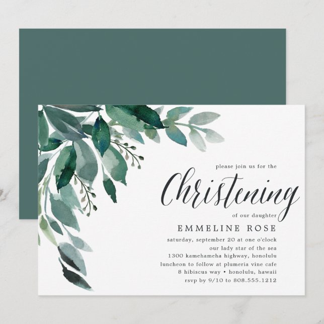 Foliage Abundante | Invitación a la cristiandad (Anverso / Reverso)