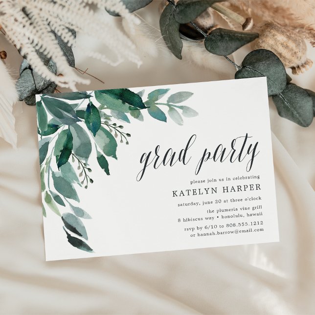 Foliage Abundante | Invitación a la fiesta de grad (Subido por el creador)