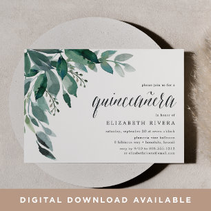Foliage Abundante   Invitación Quinceanera