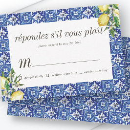 Foliage Blue Mediterranean Wedding RSVP