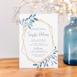 Foliage congelado   Invitación a Baby Shower acuar