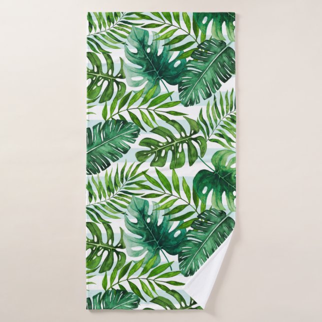 Foliage de acuarela tropical contemporáneo (Toalla de baño)