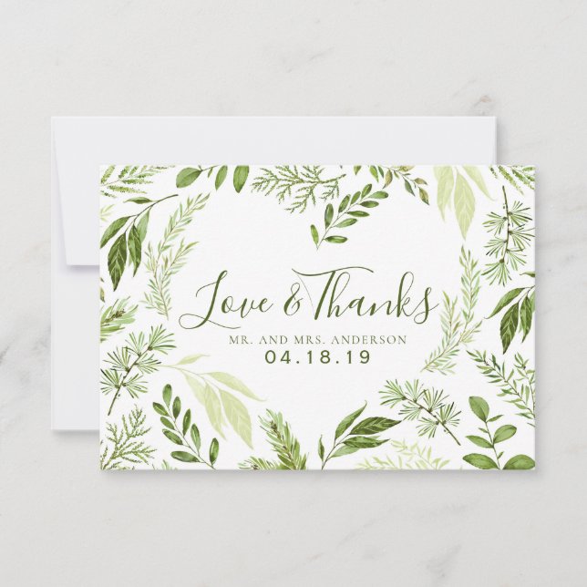 Foliage de color de agua amor y agradecimiento Bod (Anverso)