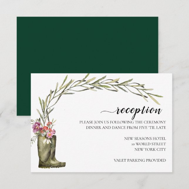 Foliage de jardín secreto | Tarjeta de recepción d (Anverso / Reverso)